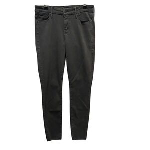 Mother Jeans Distressed Gray Denim Looker Ankle Fray Raw Hem Womens 28